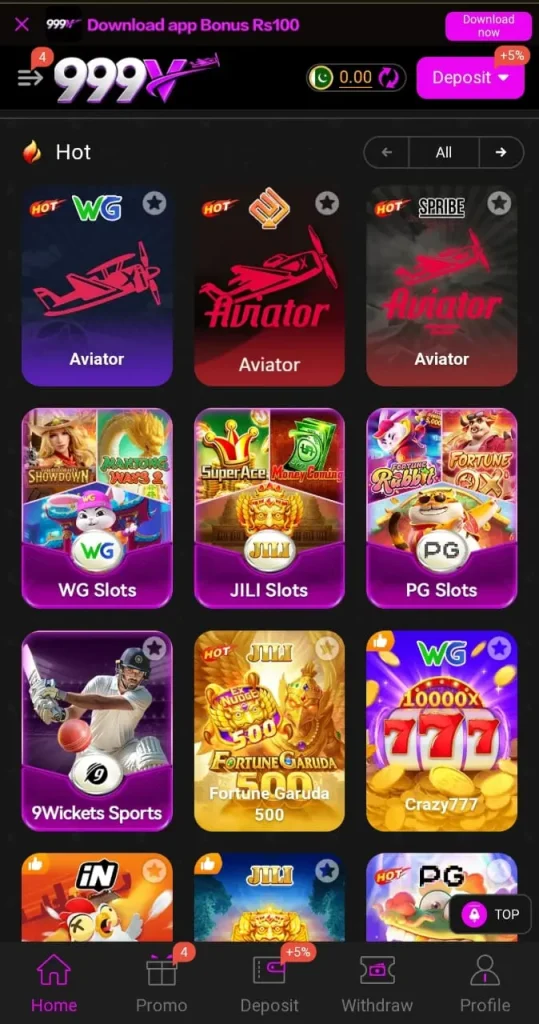 999V game interface