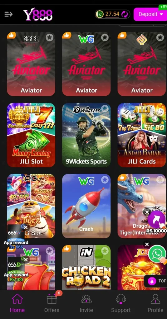 Y888 game interface